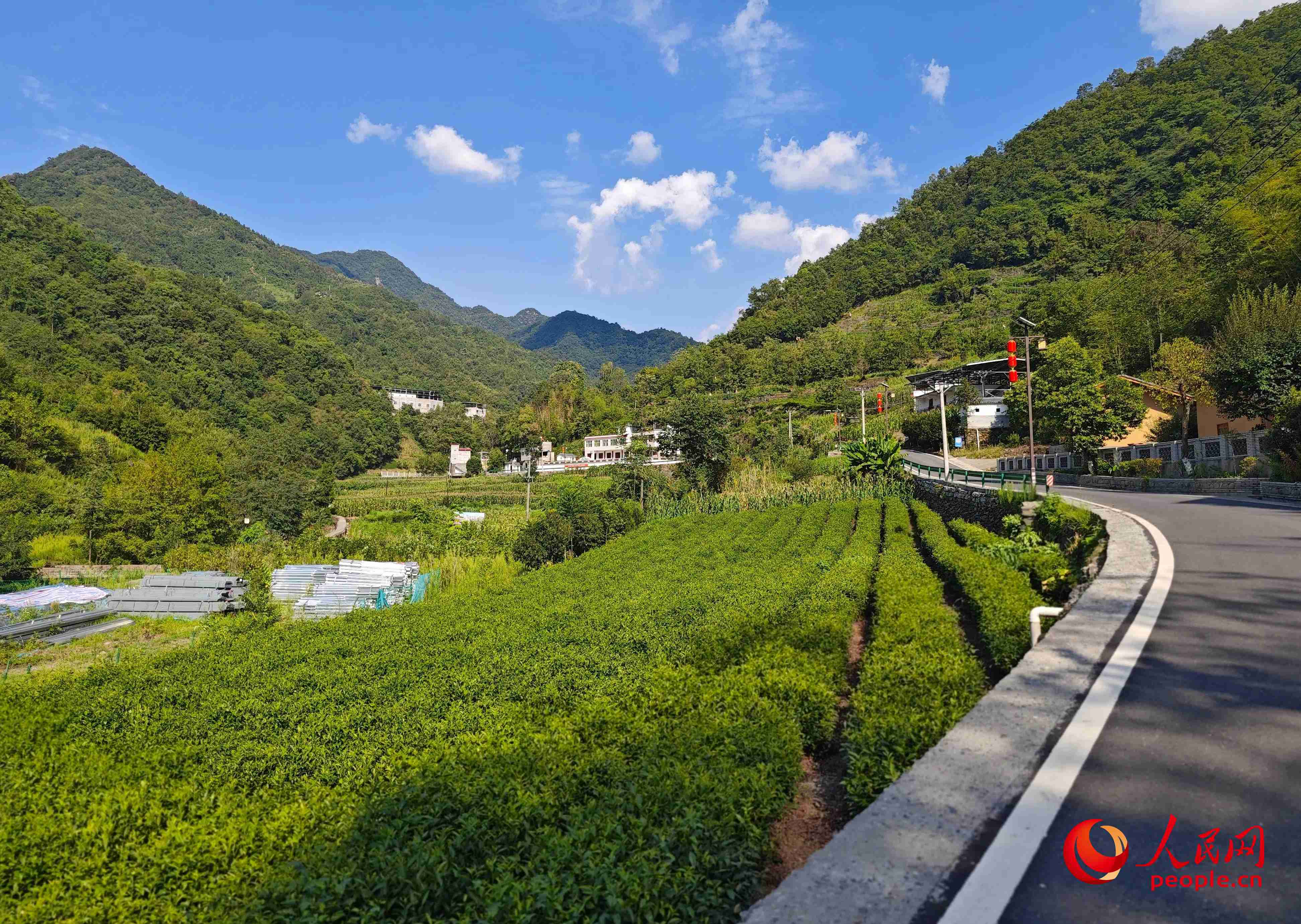 里端溝旁的鳳凰村。人民網(wǎng)記者 黃鈺攝